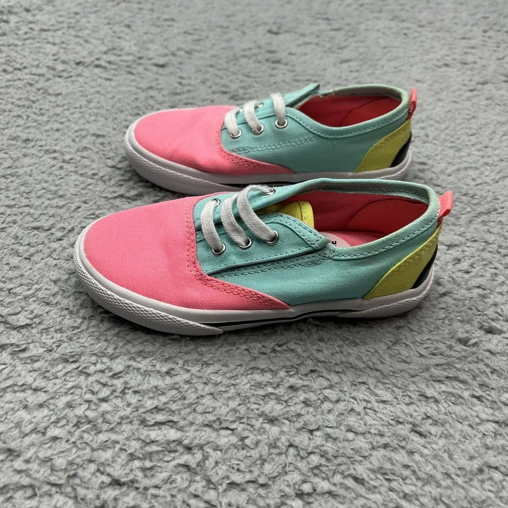 Sperry Top-Sider Pier Wave Sneakers Jr Girls 8M Boat Shoes Pink Teal Yellow